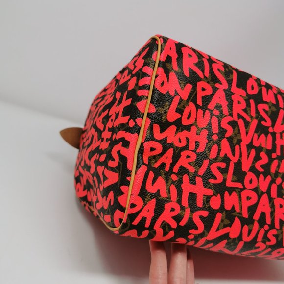 Louis Vuitton Limited Edition Speedy 30 Pink Graffiti Monogram Canvas Hand Bag - Picture 8 of 9